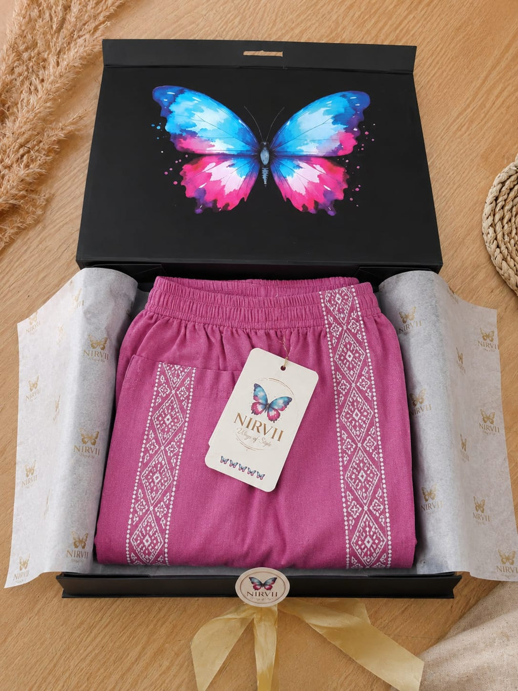 NIRVII Women's Premium Pink Designer Pants – Functional Pocket & Elegant Fit